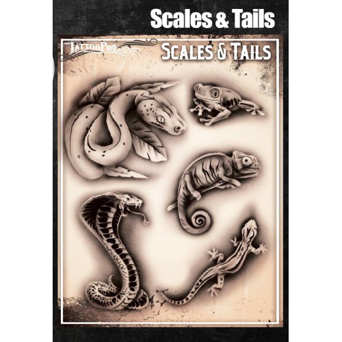 Airbrush Tattoo Pro Stencil Scales & Tails (Scales & Tailes APTS-140)